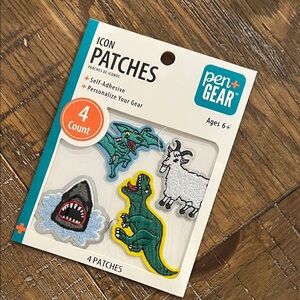 Pen+Gear Dinosaur and Shark Icon Patches - Multi-Color